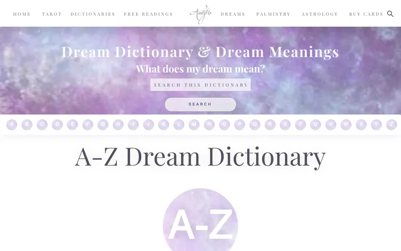 Screenshot of Auntyflo homepage