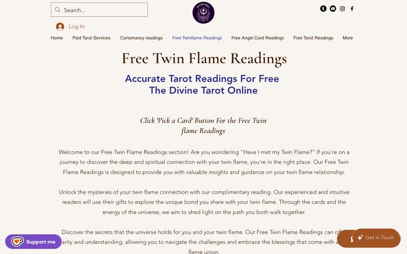 Screenshot of Divine Tarot