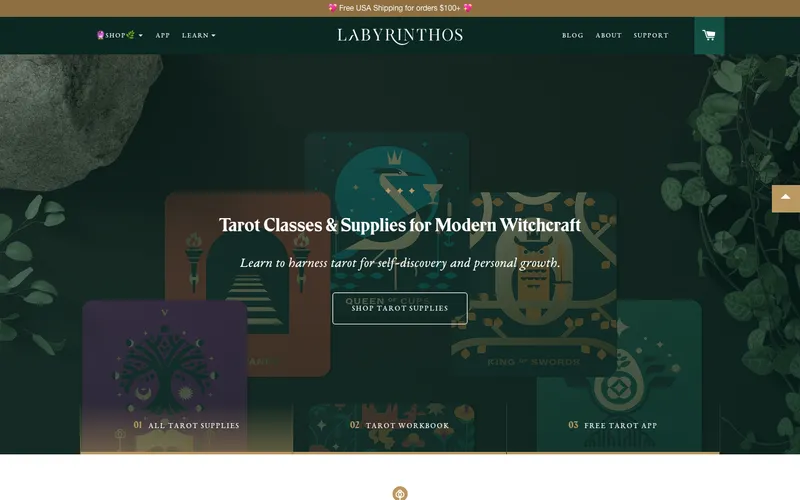 Screenshot of Labyrinthos homepage
