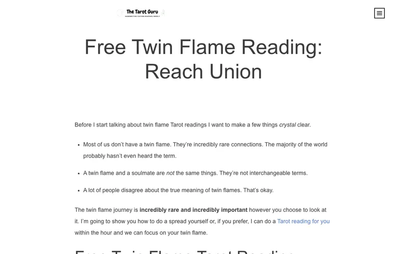 Screenshot of Tarot Guru