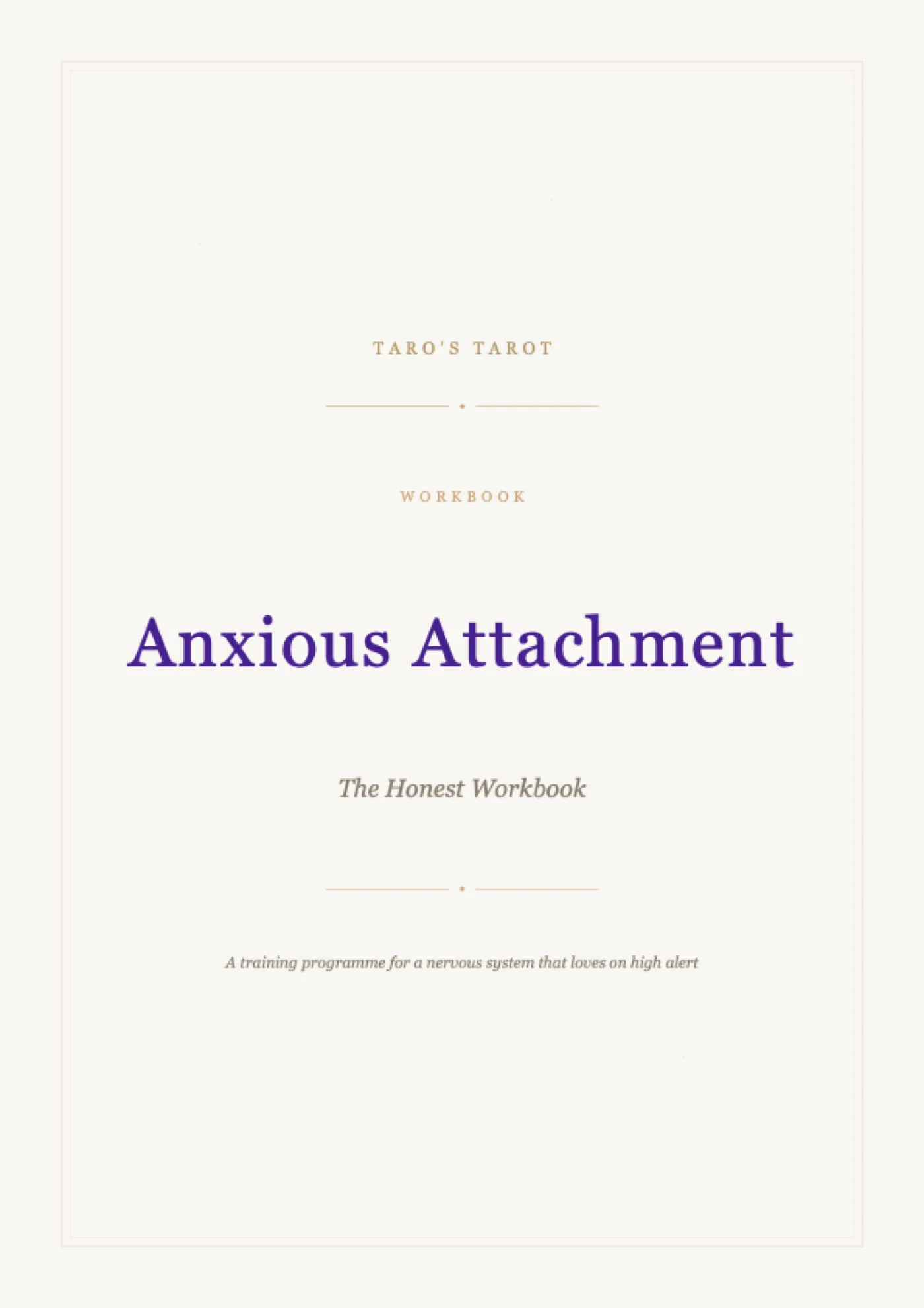 Anxious Attachment: The Honest Workbook — Cover