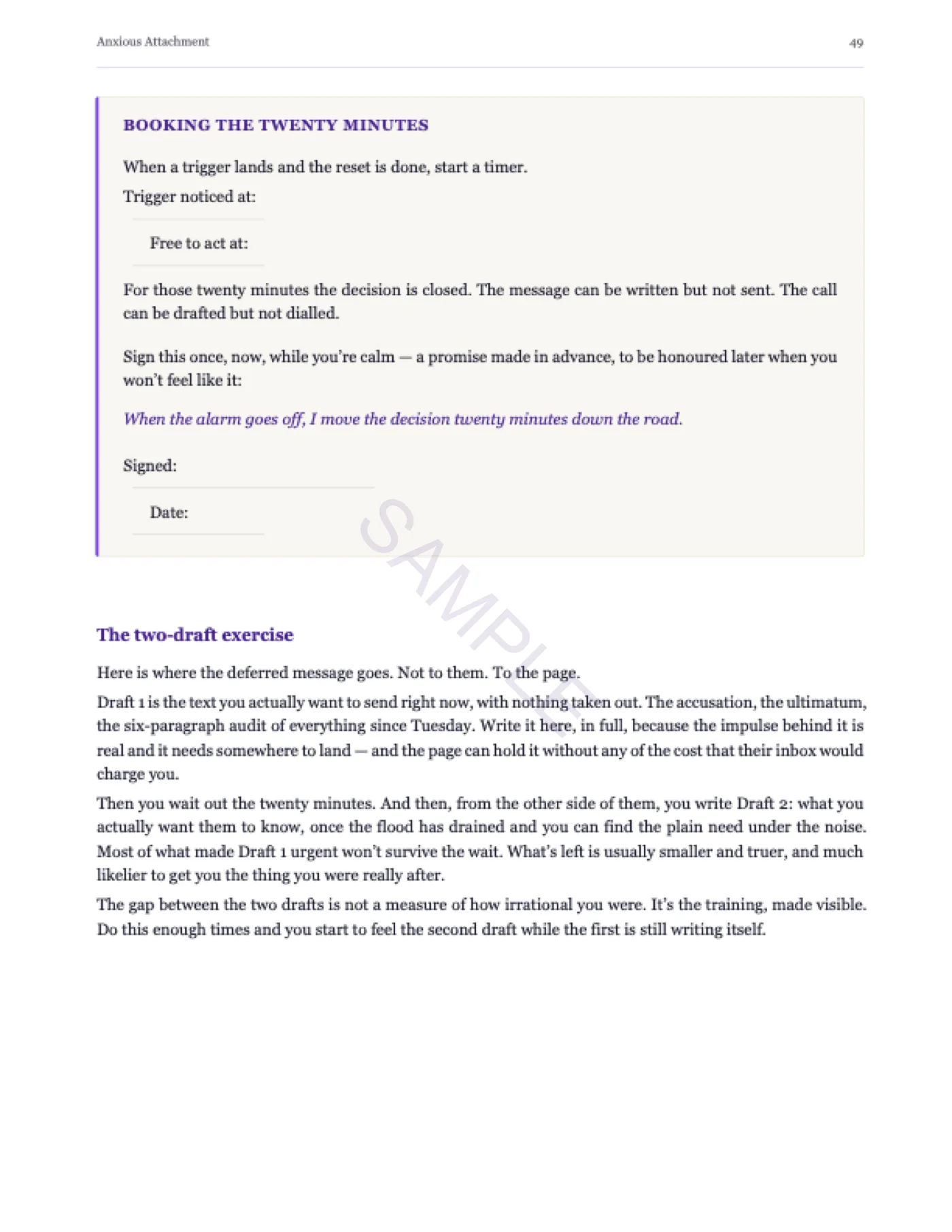 Sample page — the Two-Draft Exercise