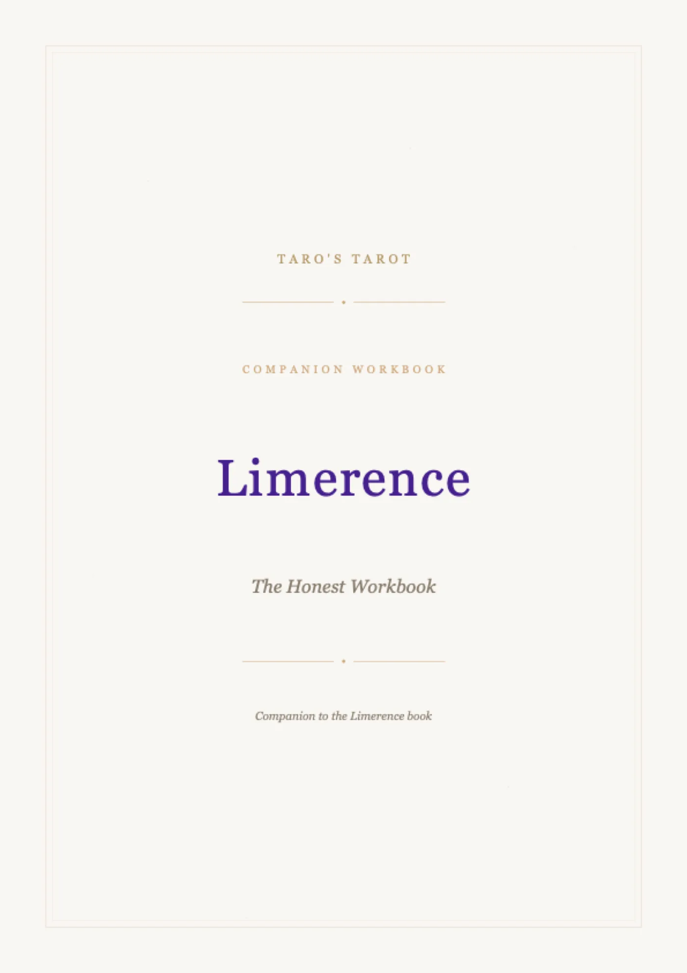Limerence: The Honest Workbook — Cover