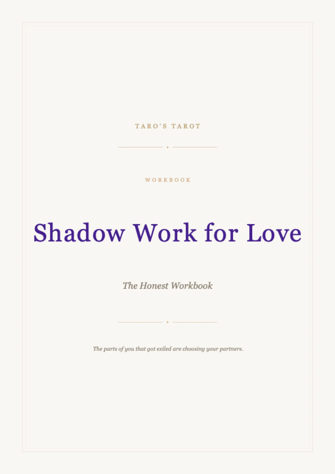 Shadow Work for Love: The Honest Workbook — Cover