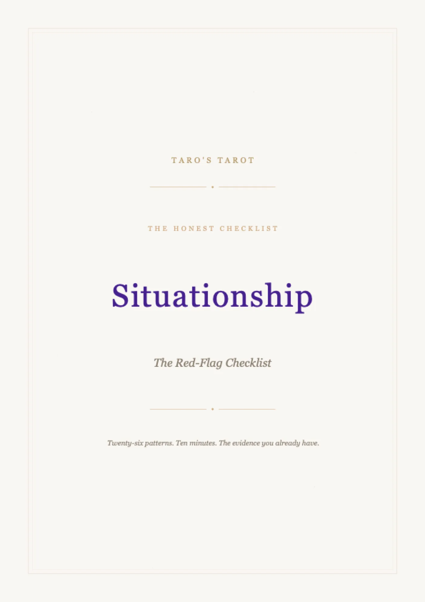 Situationship: The Red-Flag Checklist — Cover