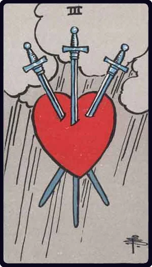 Three of Swords tarot card