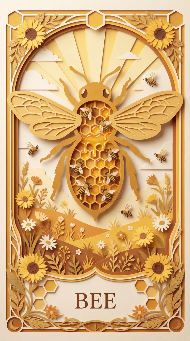 Bee Spirit Animal Oracle Card
