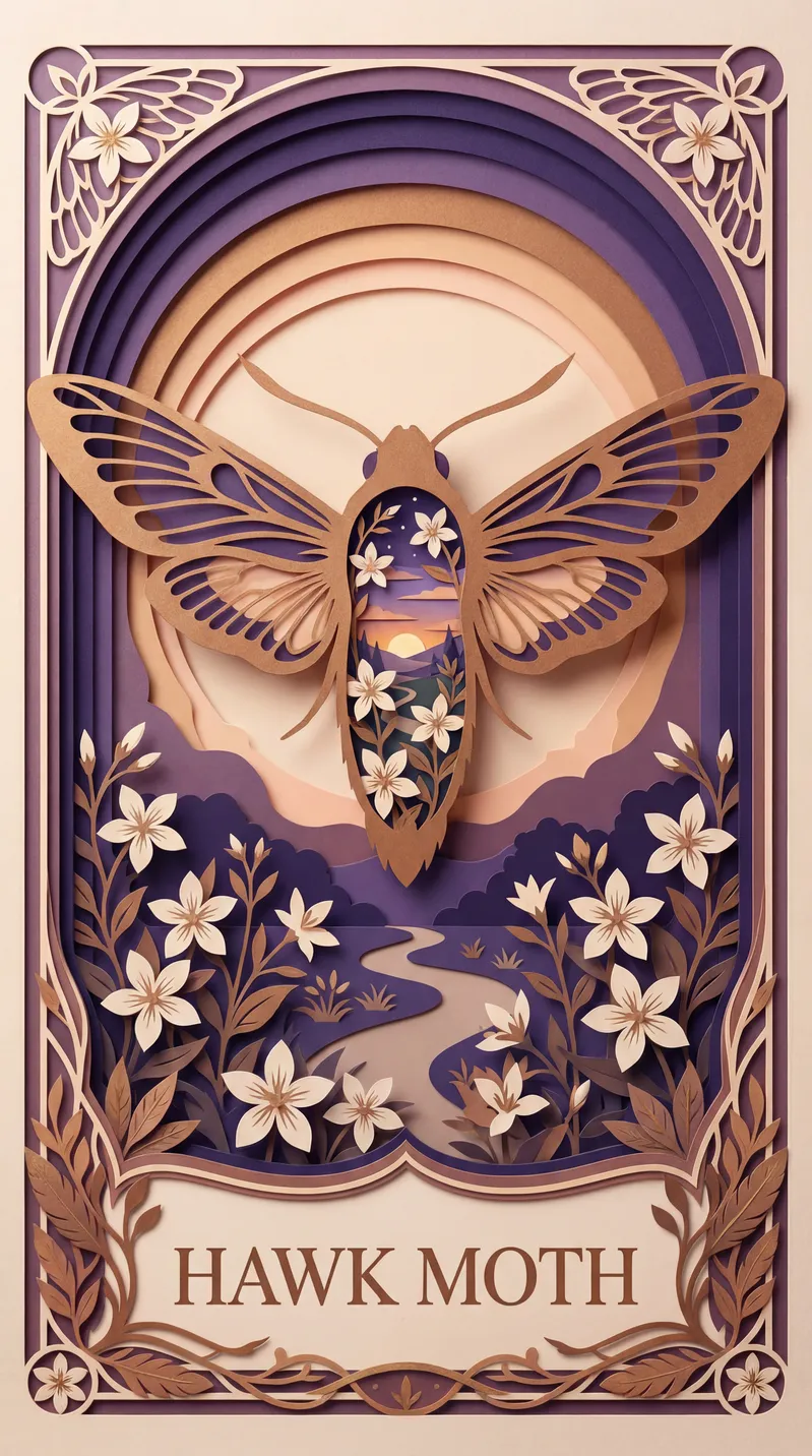 Hawk Moth Oracle Card