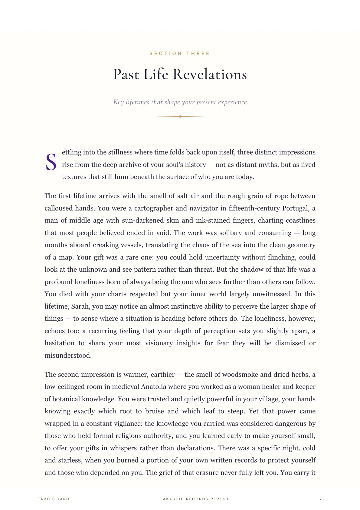 Past life revelations page
