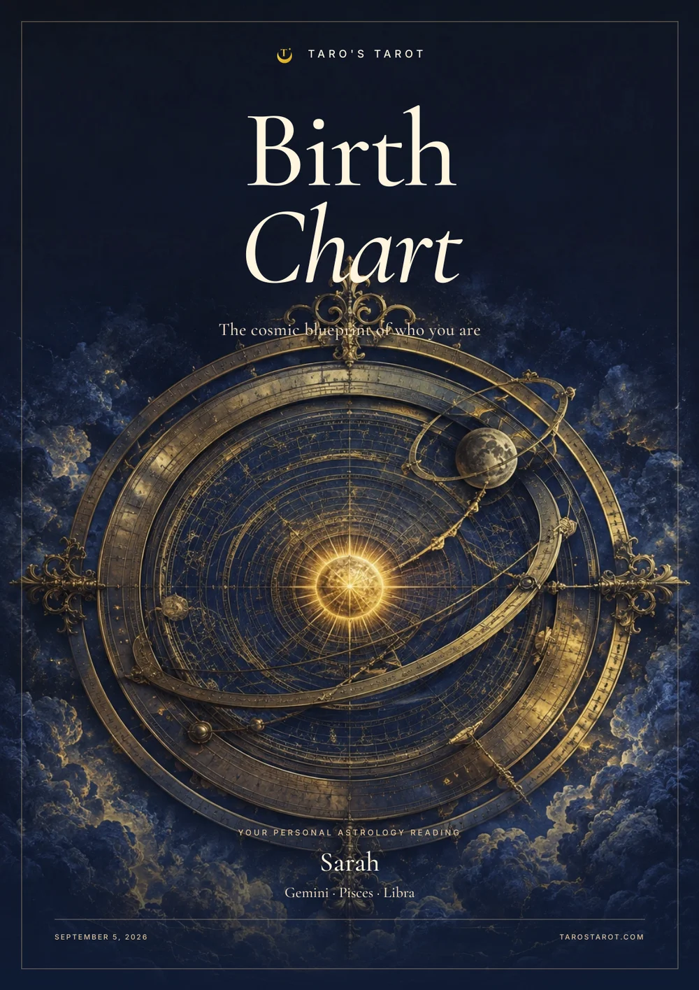 Birth Chart Report sample cover page