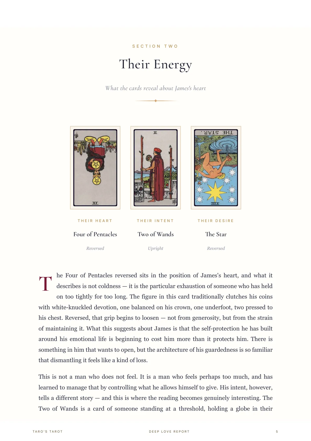 Deep Love Report sample inside page