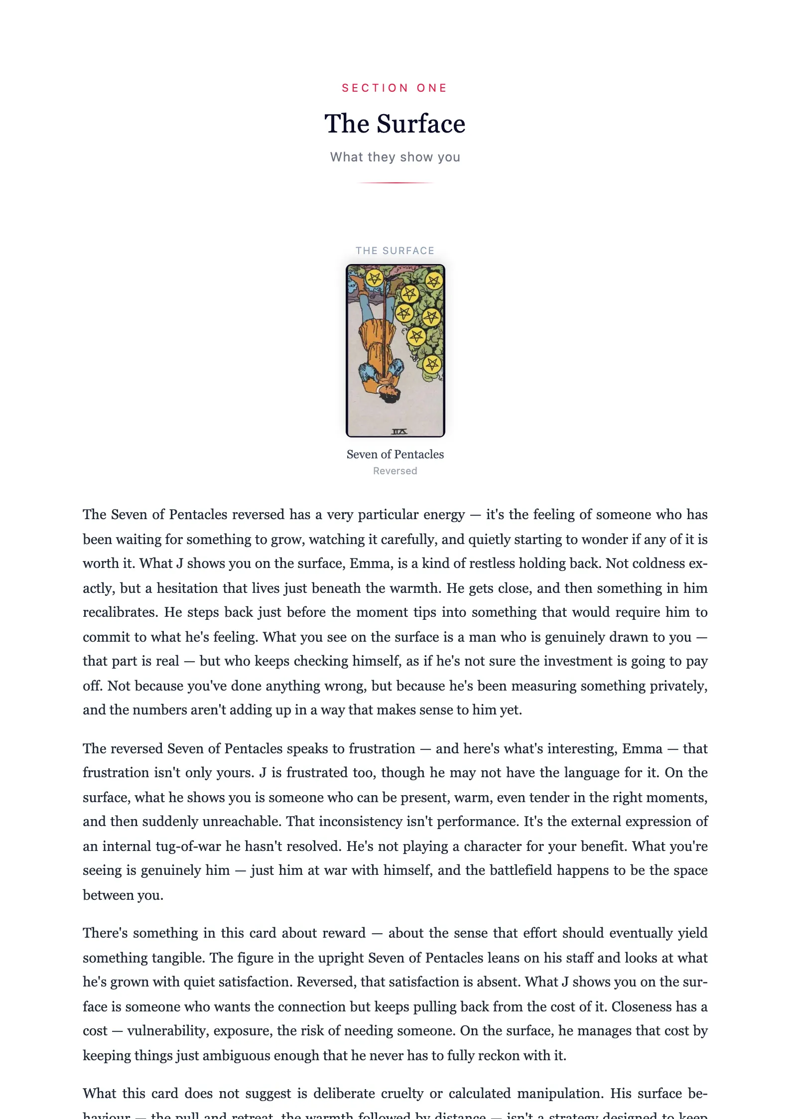 True feelings analysis page