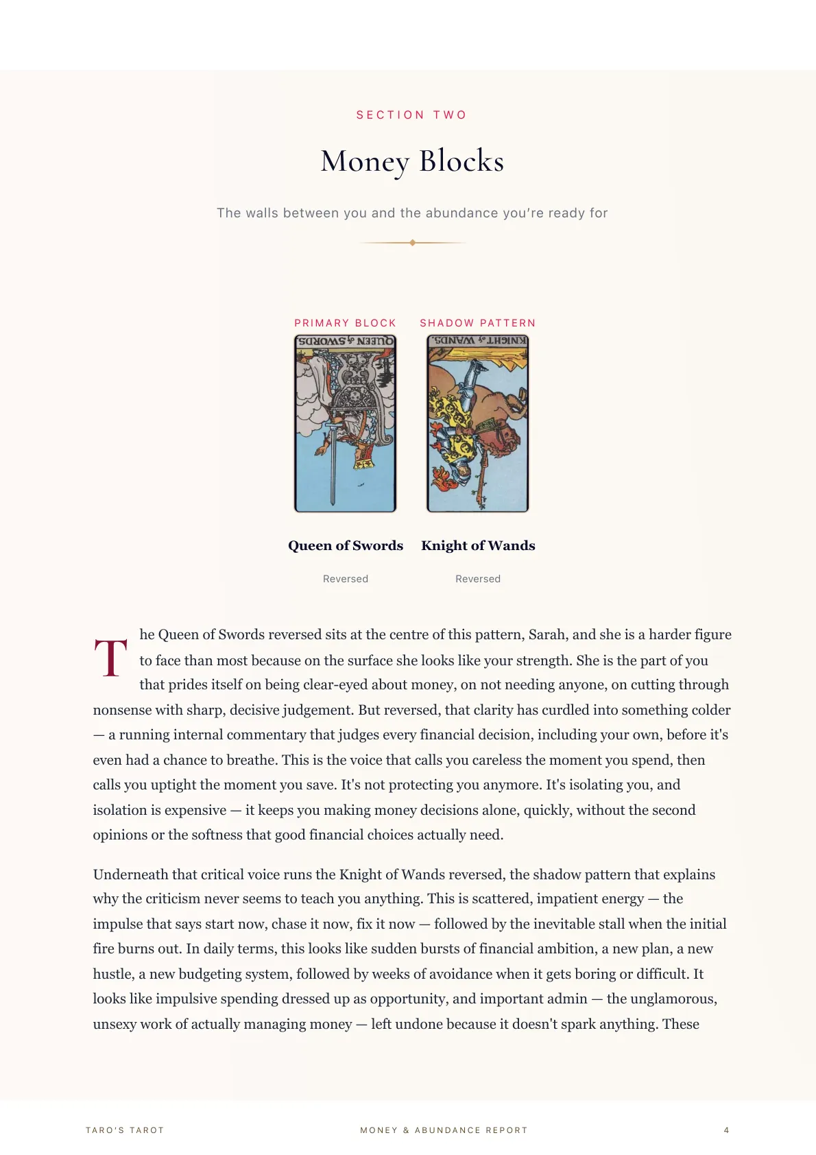 Money & Abundance Report sample inside page