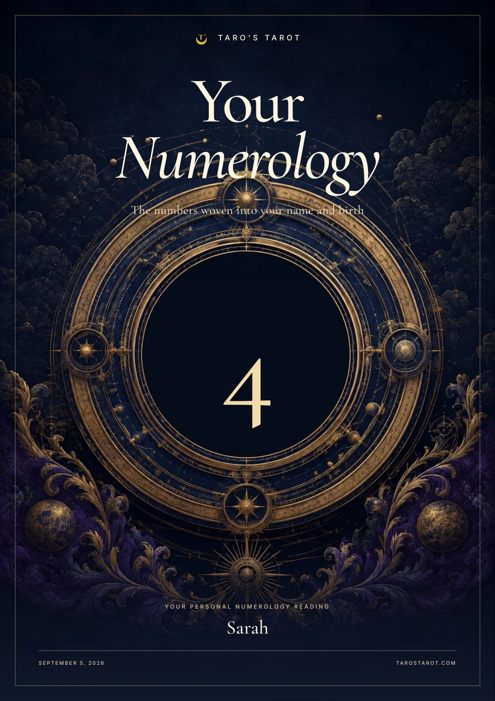 Complete Numerology Report sample cover page