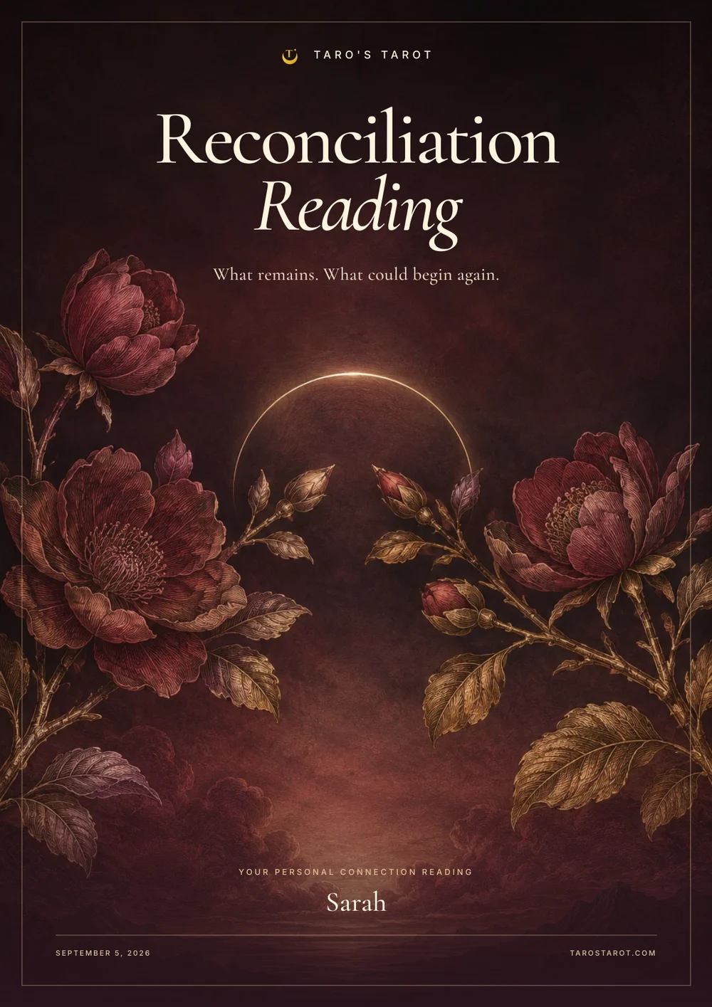 Reconciliation Report sample cover page