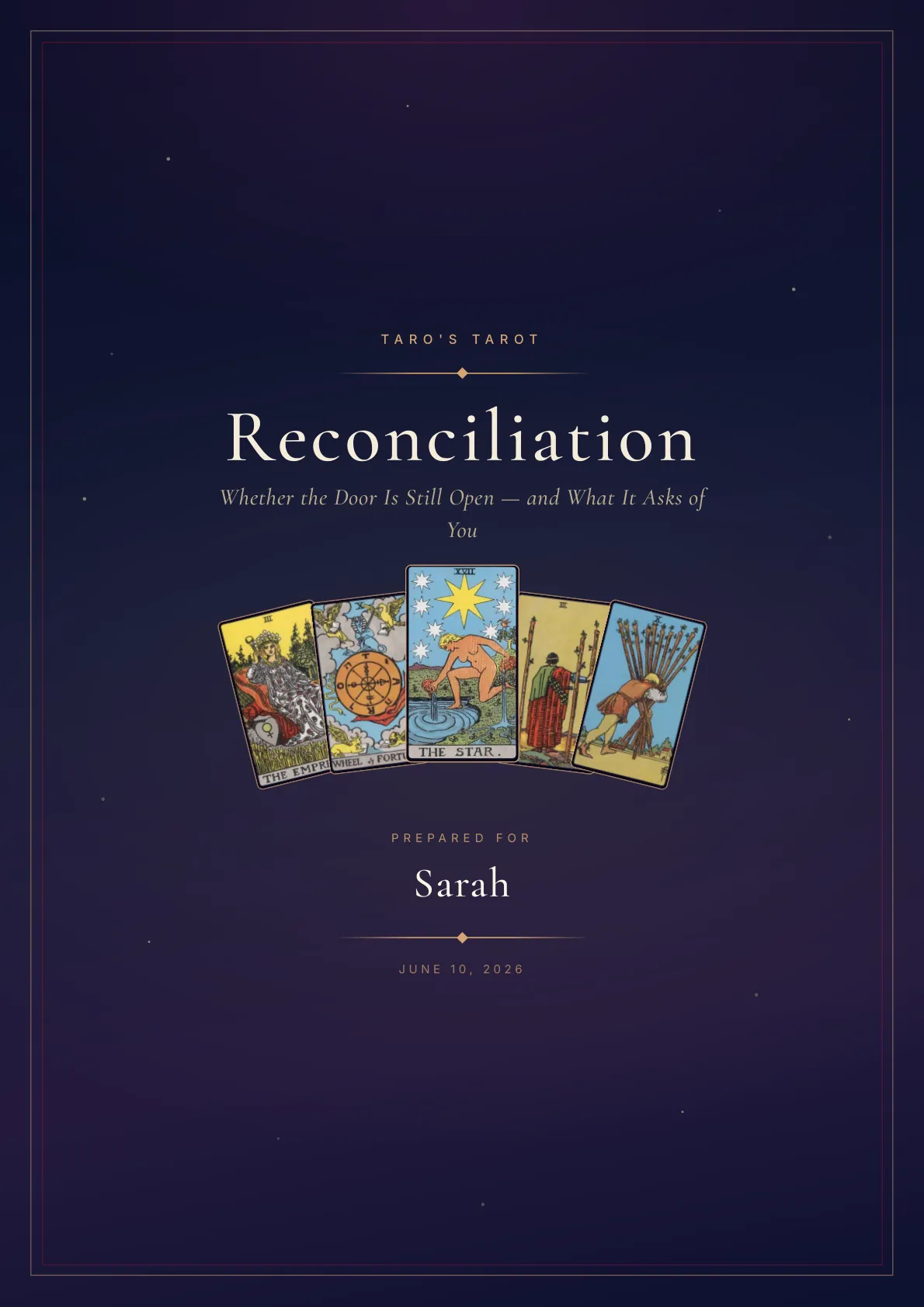 Reconciliation Report sample page 1