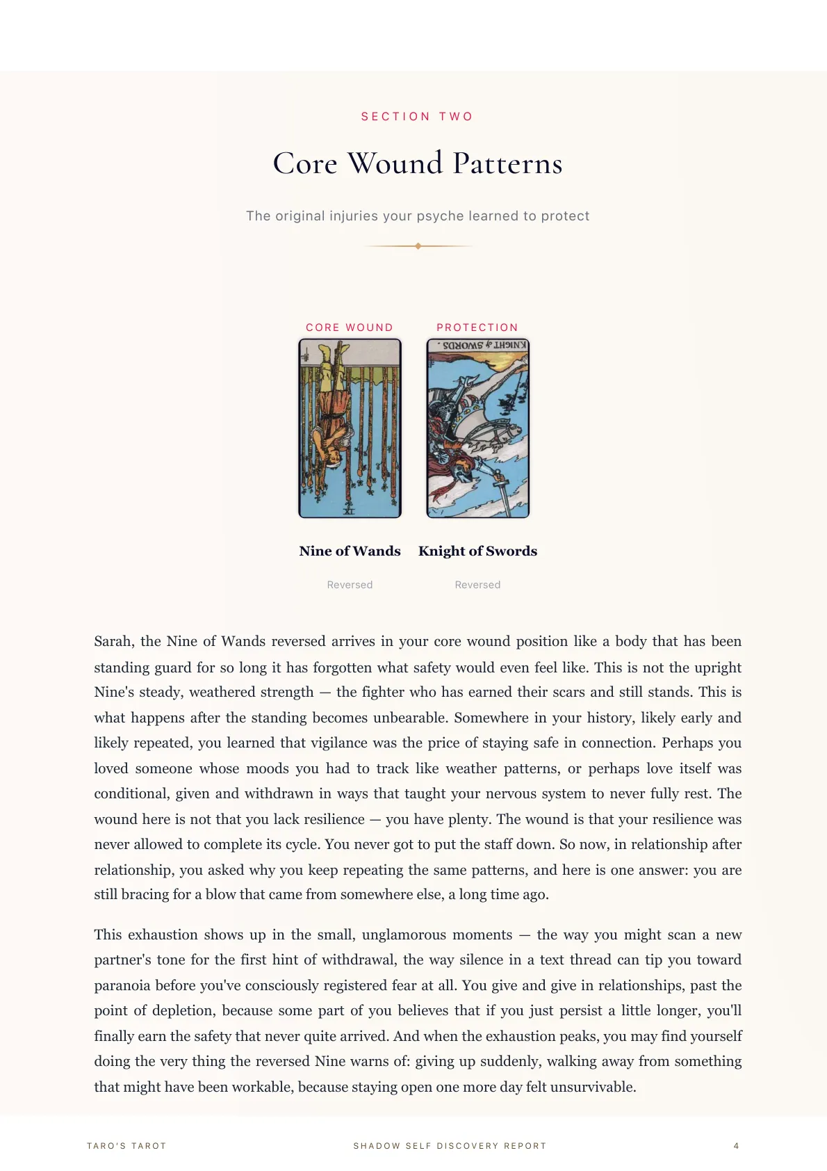 Shadow Self Discovery Report sample inside page