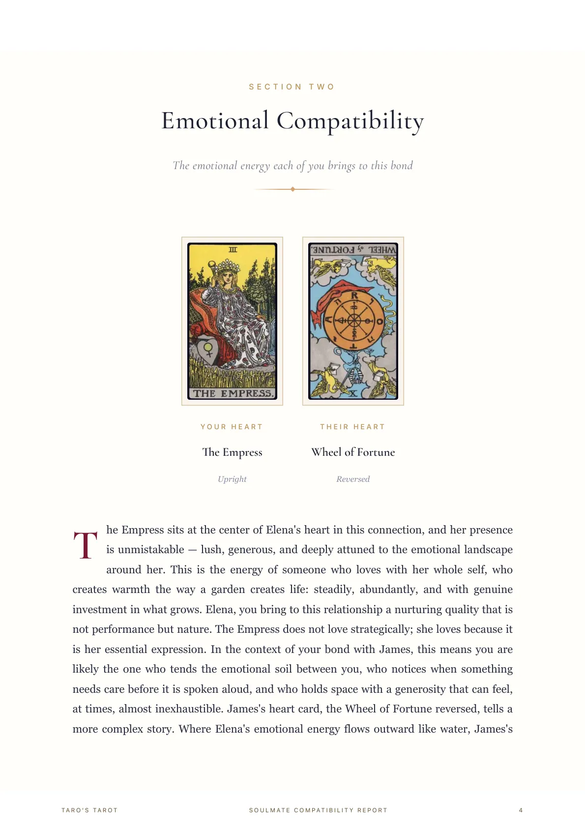Soulmate Compatibility Report sample inside page