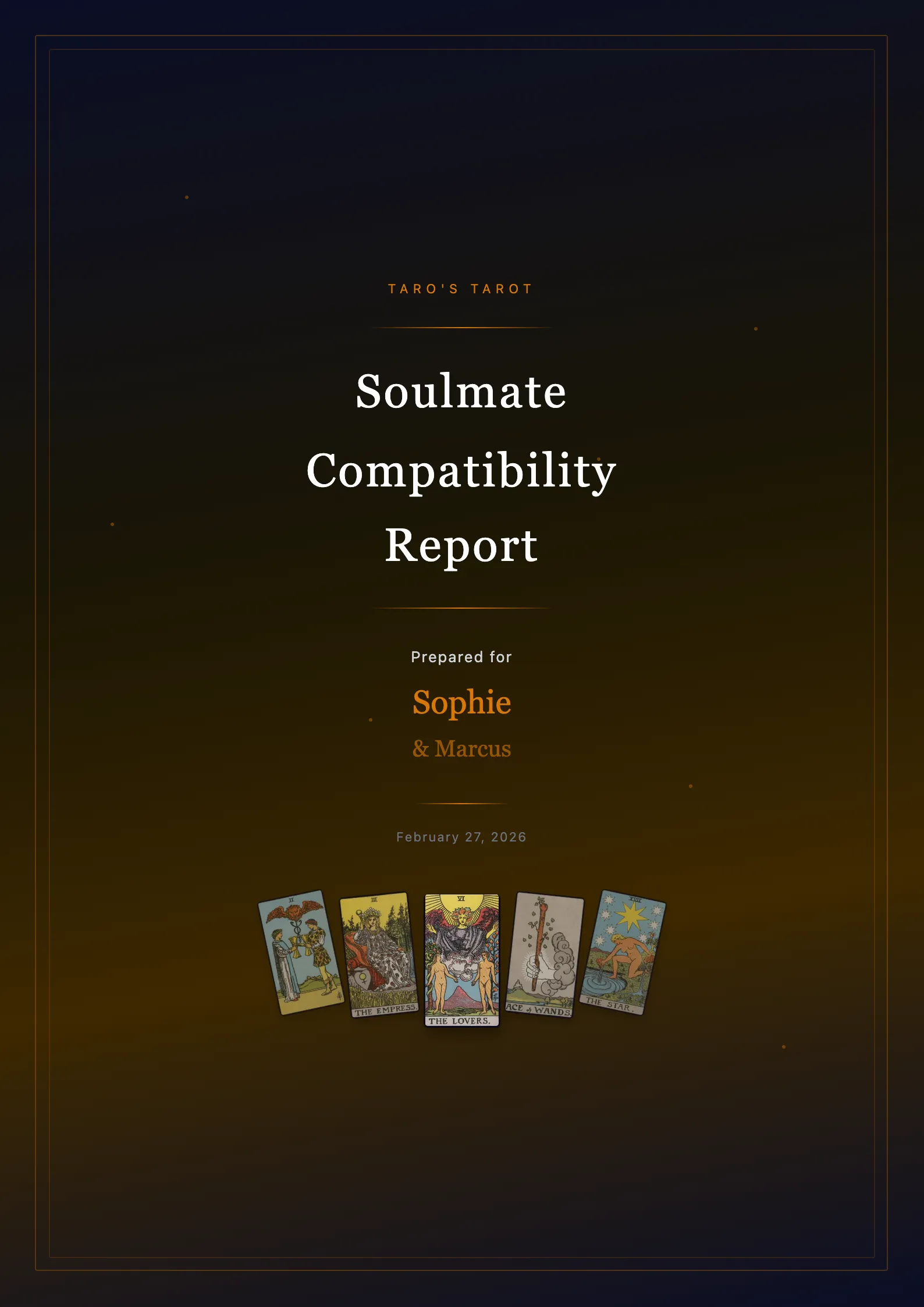 Compatibility report cover page