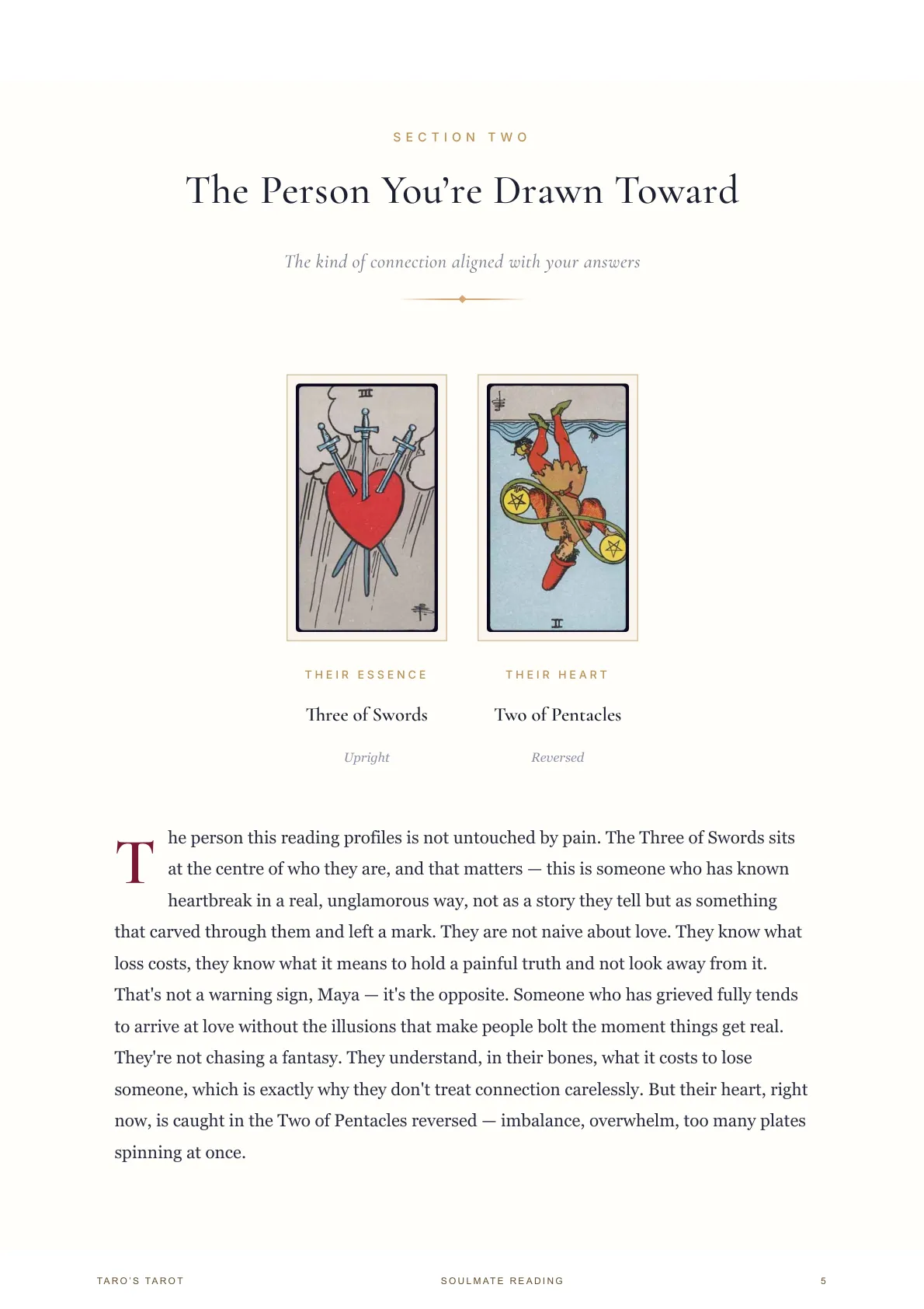 Soulmate Reading sample inside page