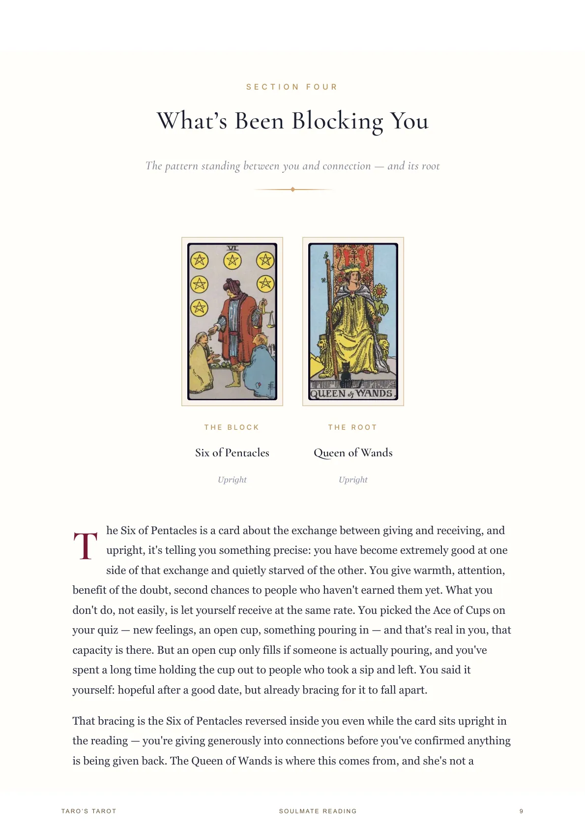 Soulmate Reading sample inside page