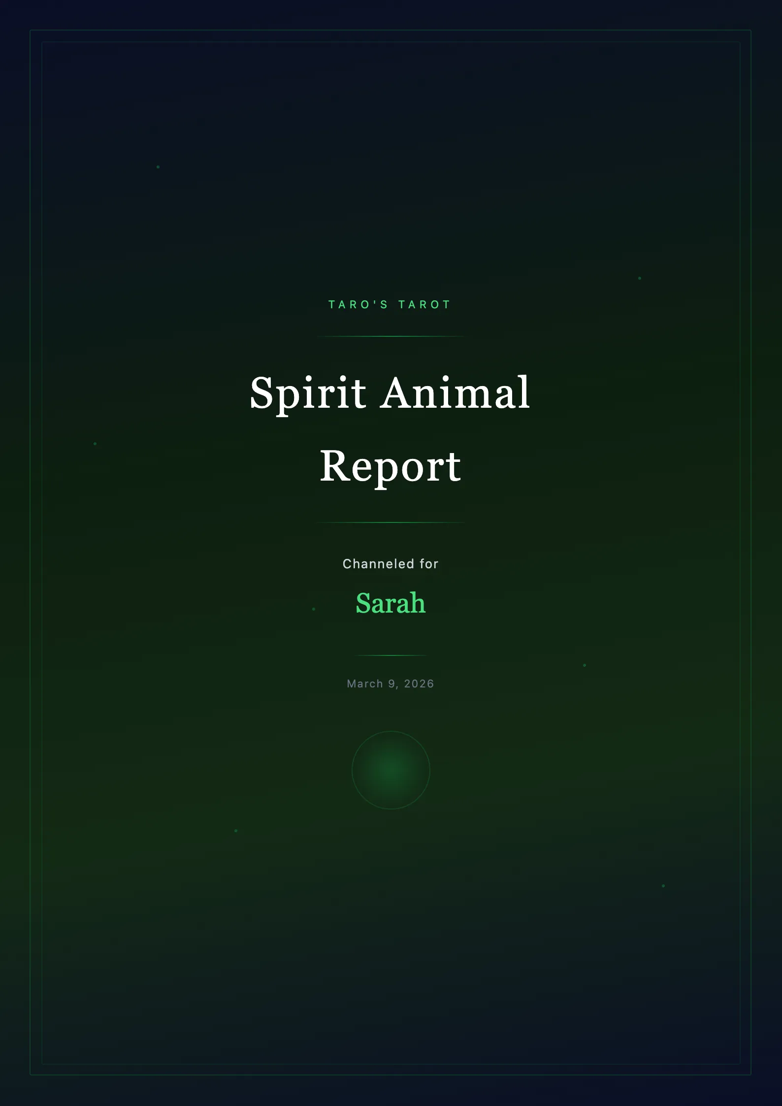 Spirit animal report cover