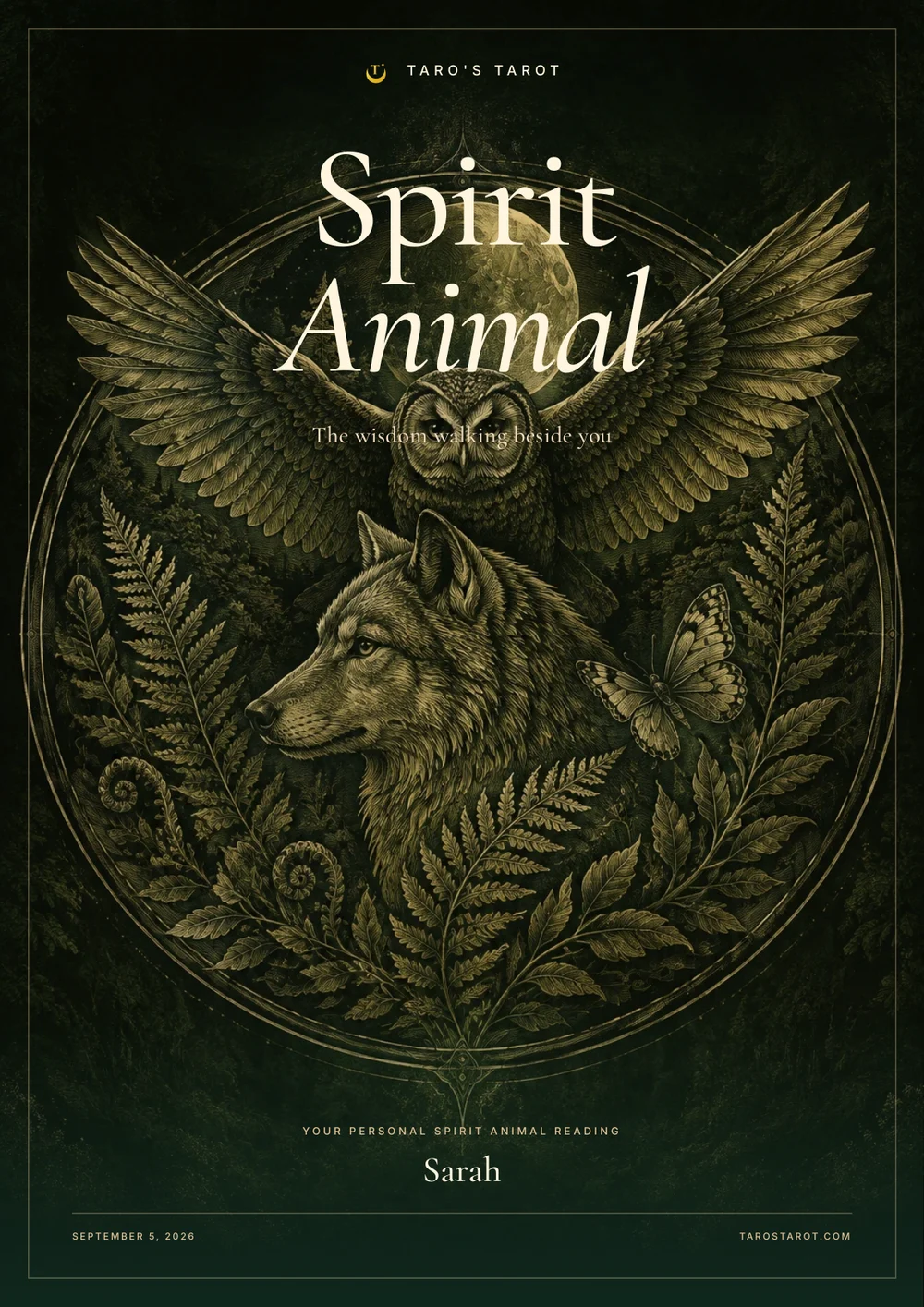 Spirit Animal Report sample cover page