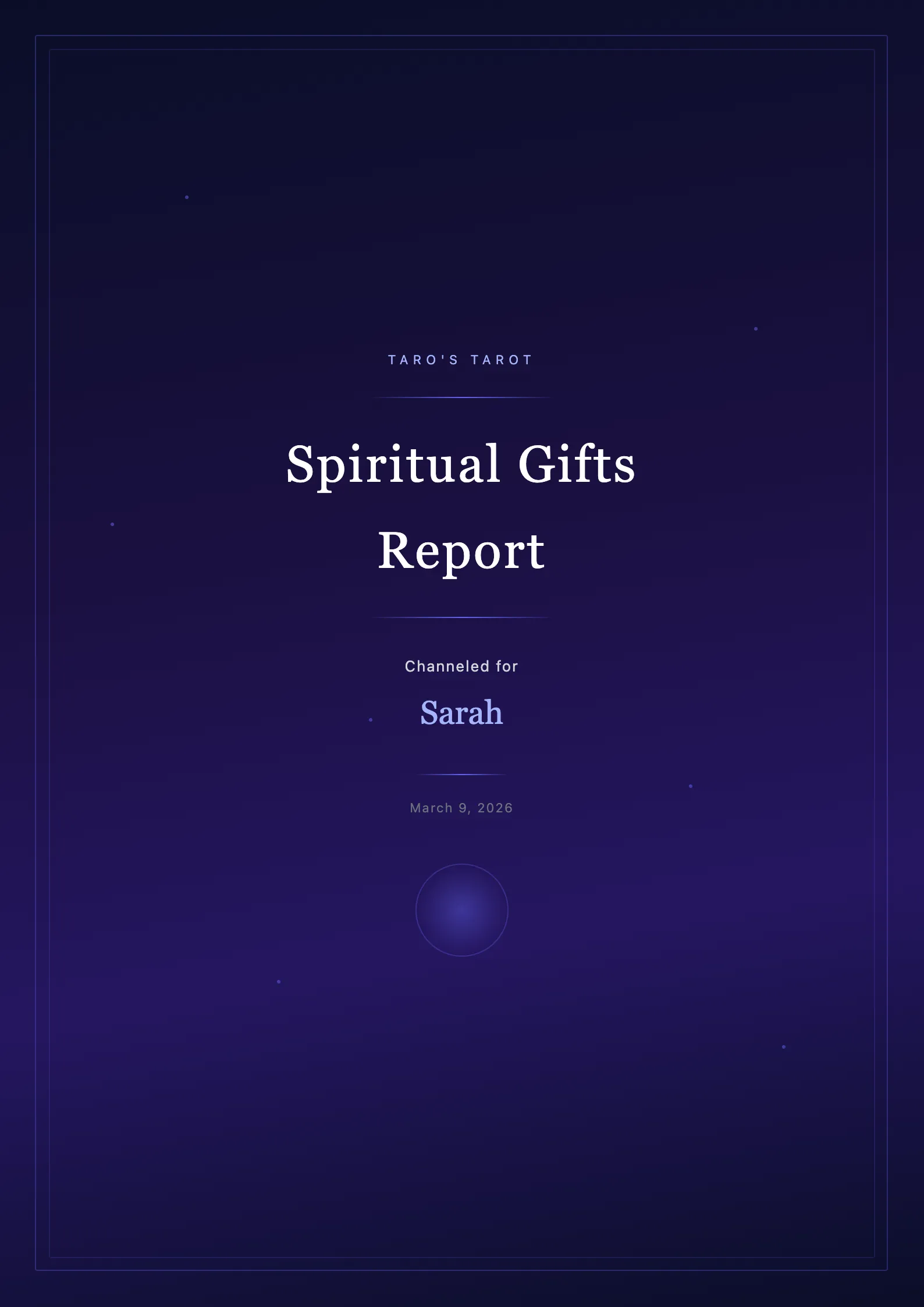 Spiritual gifts report cover page