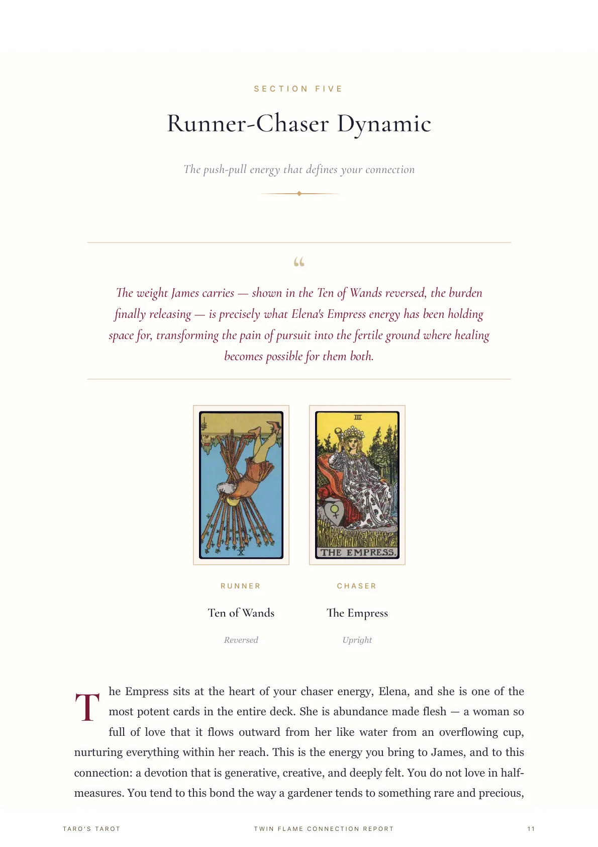 Twin Flame Connection Report sample inside page