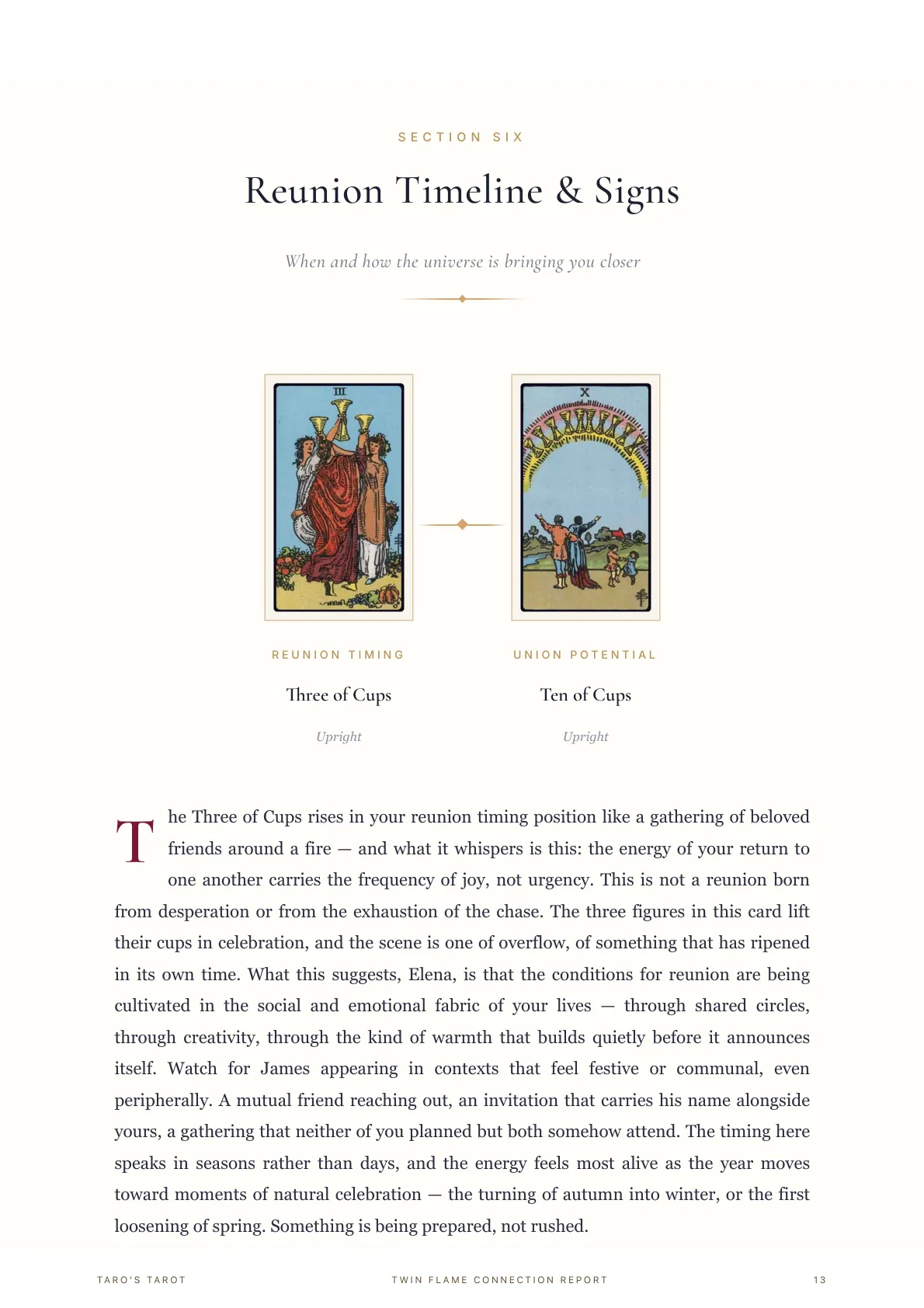 Twin Flame Connection Report sample inside page