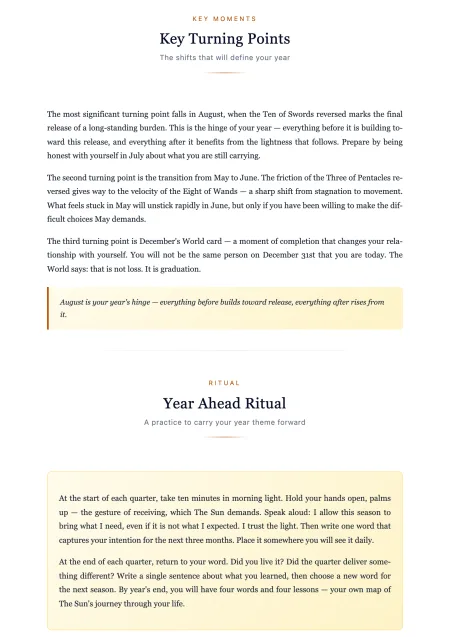 Turning points and timing page