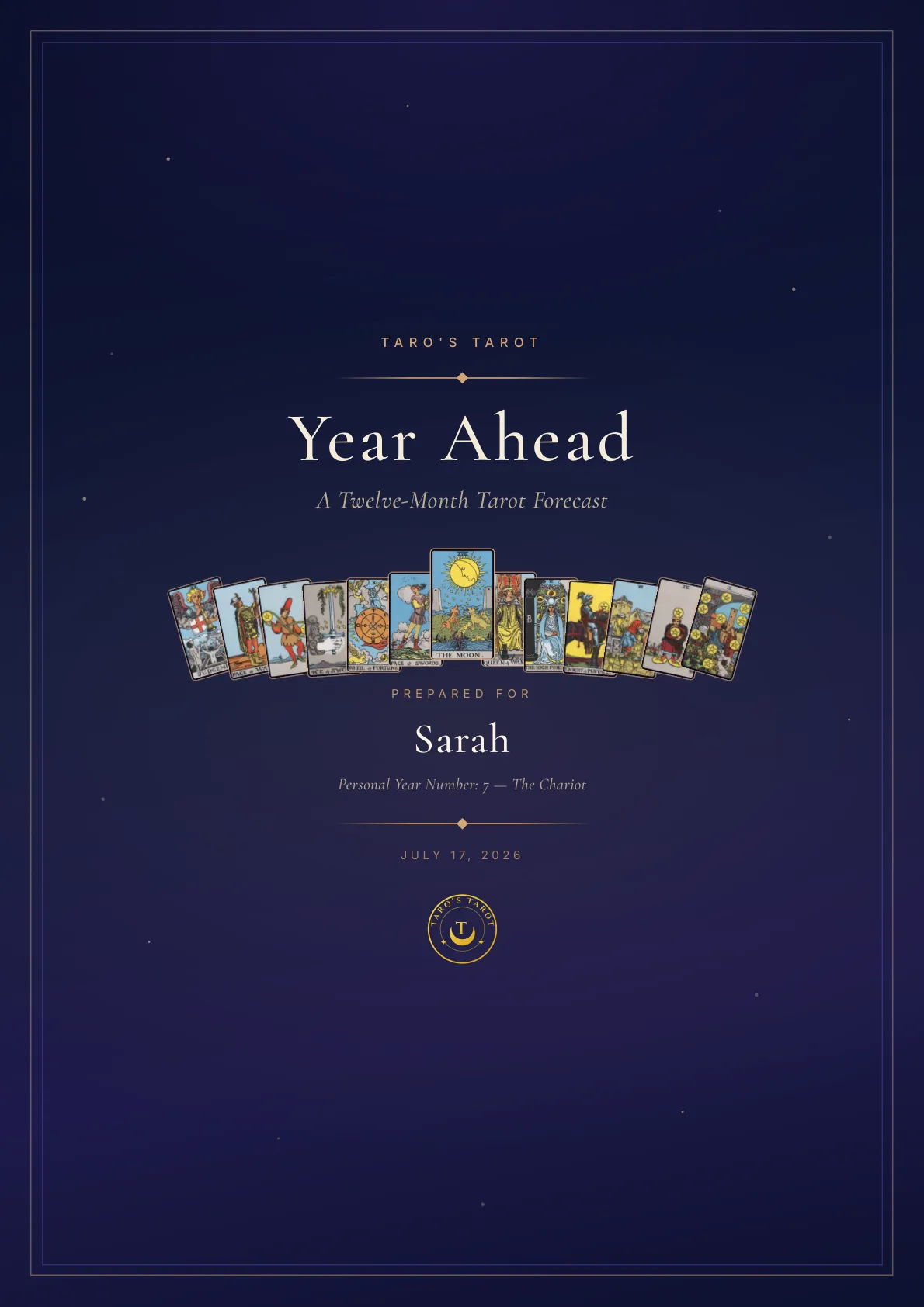 Year Ahead 12-Month Forecast sample cover page