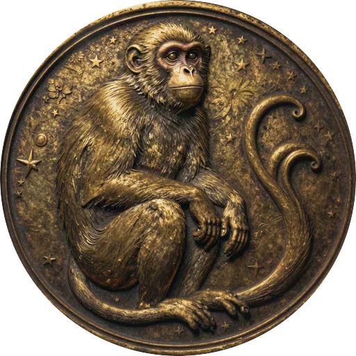 Monkey Chinese zodiac medallion