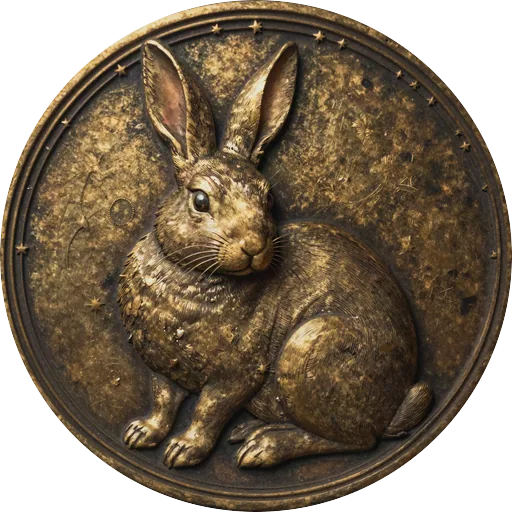 Rabbit Chinese zodiac medallion