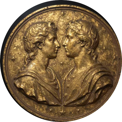 Gemini zodiac medallion
